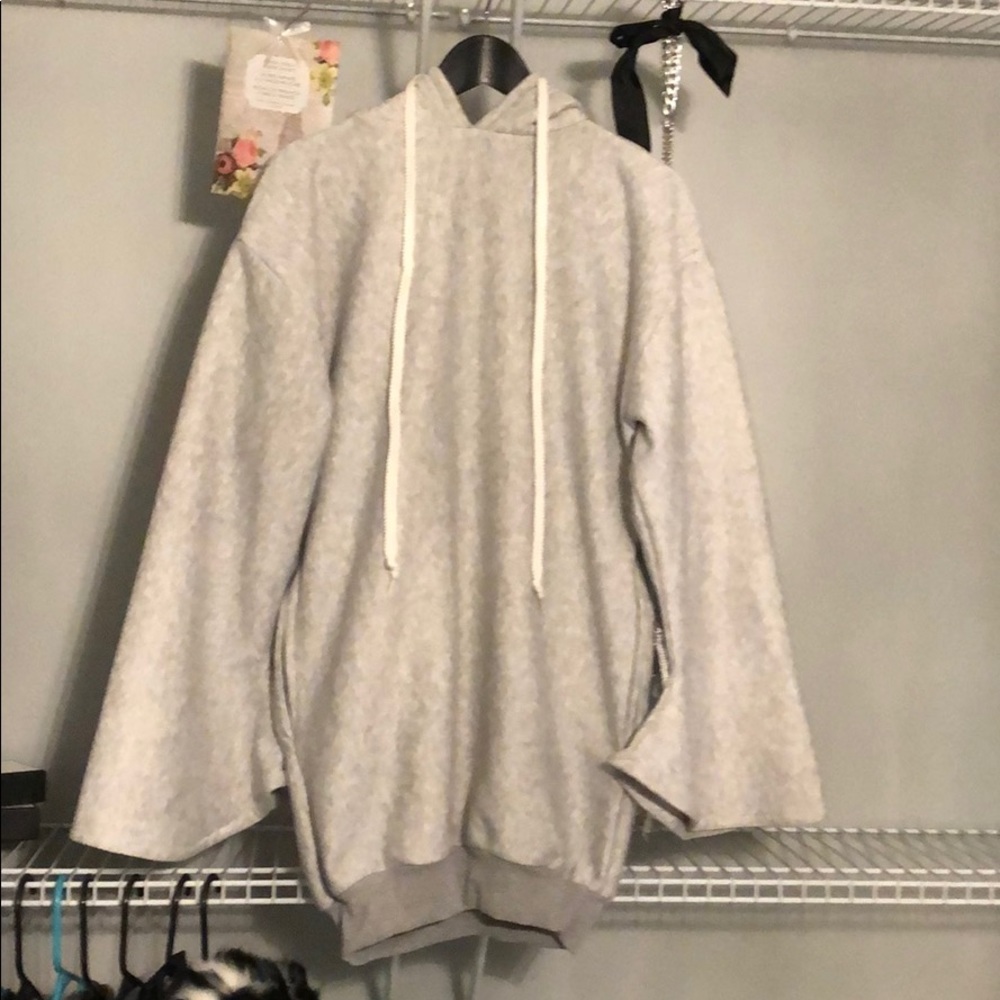 Grey bell sleeved Sweat Dress